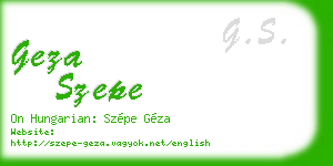 geza szepe business card